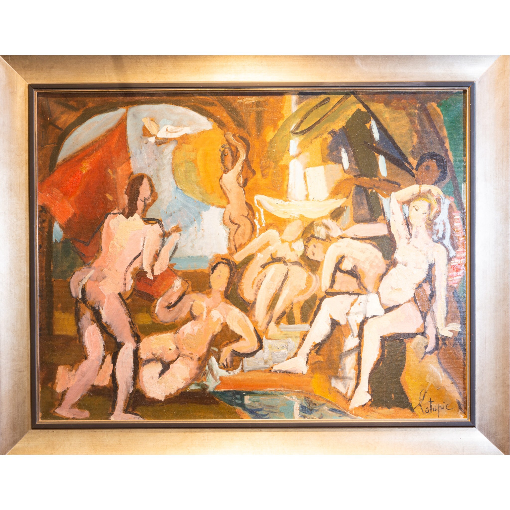 Femmes nues, huile sur toile signée Louis Latapie