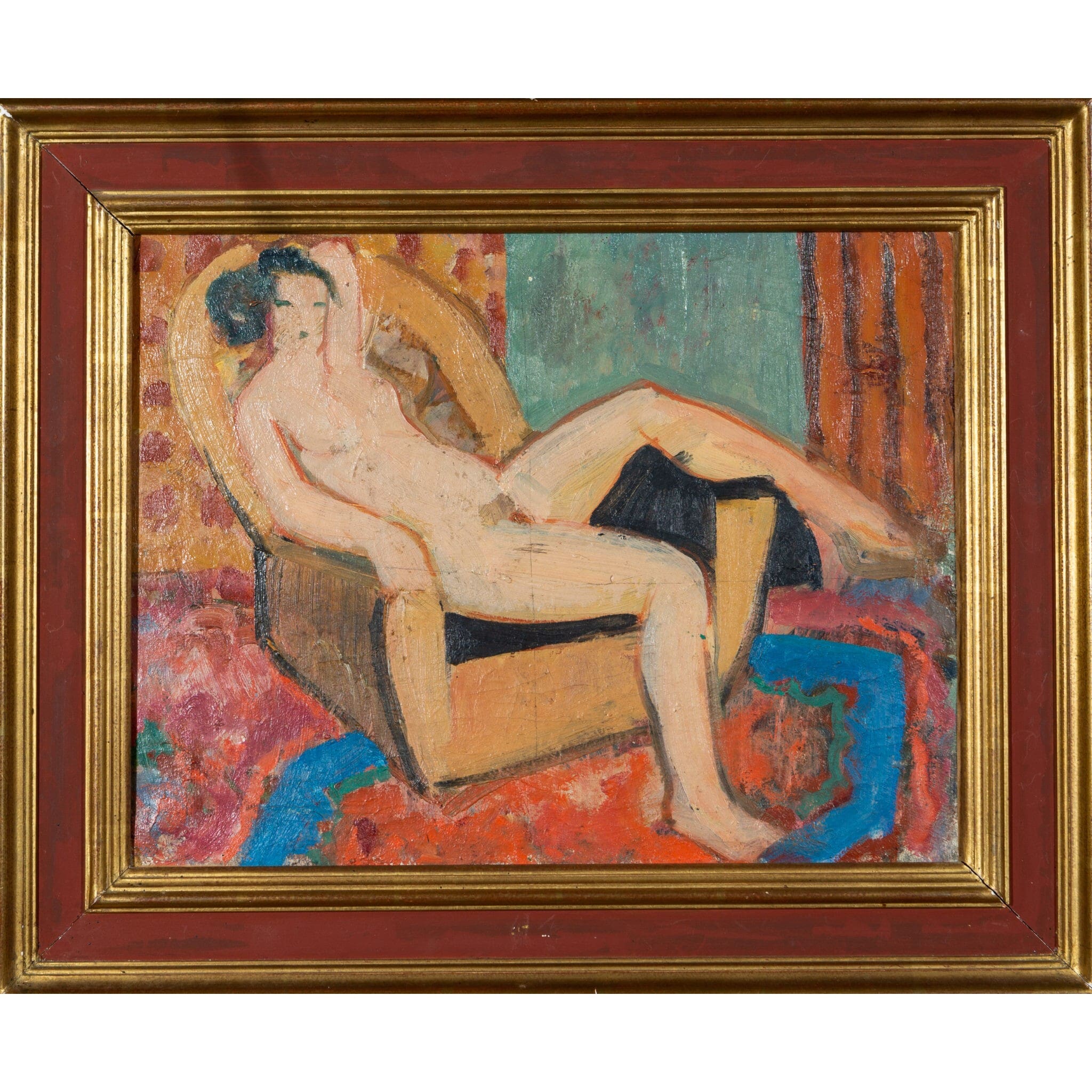 Nu assise, toile attribuée à Micao Kono (1876-1954)