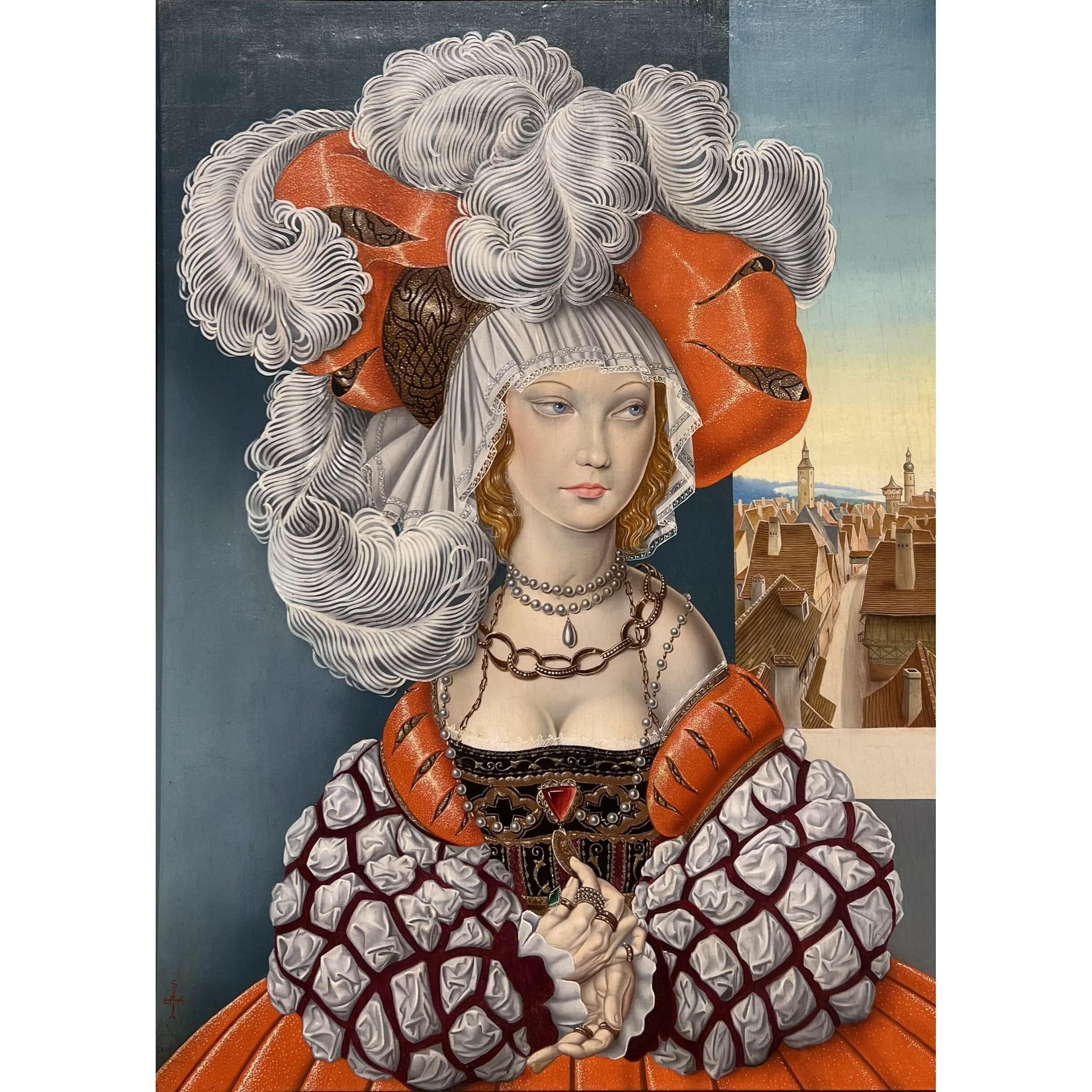 Portrait de Femme de Qualité Renaissance, signé F.Sala